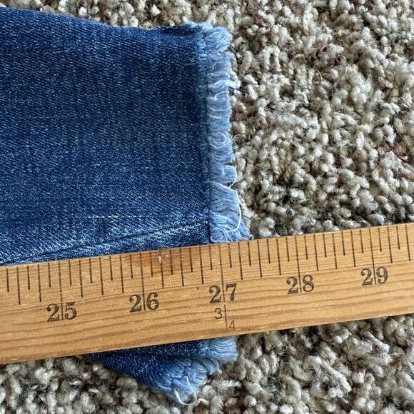 KanCan Jeans 9/28 Mid-Rise Skinny Ankle Blue Denim Frayed edge & slit #KC8558M - Picture 9 of 9